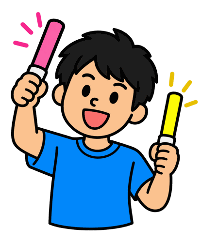 ペンライトを手にライブを楽しむ人